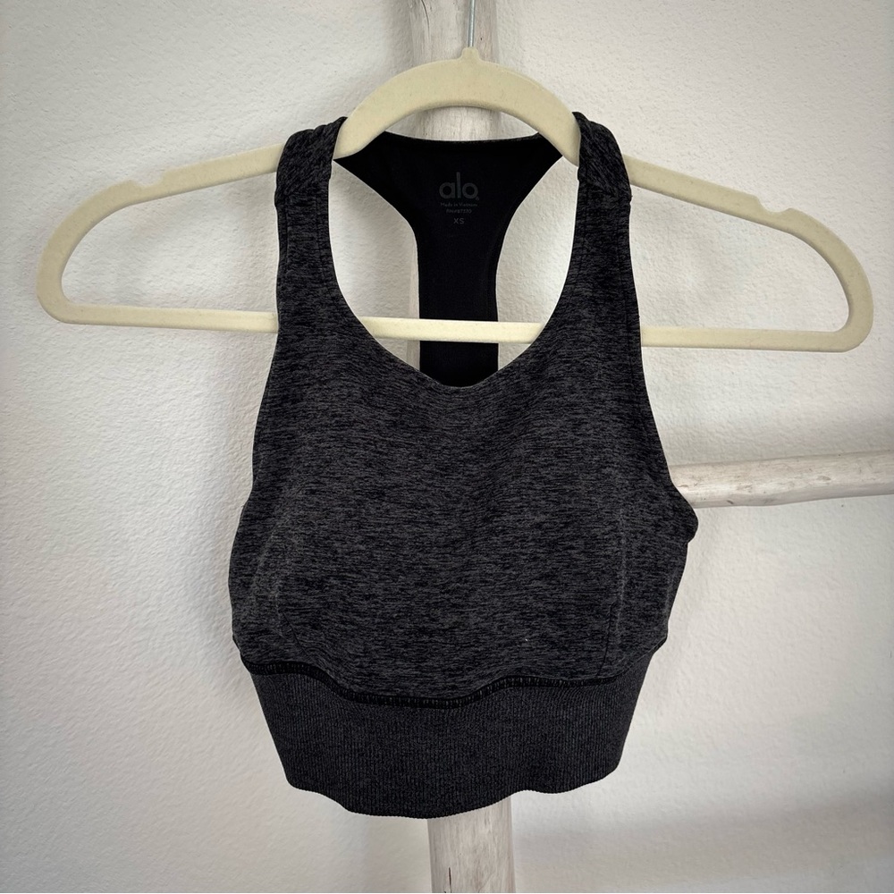 ALO Yoga Charcoal Gray Sports Bra